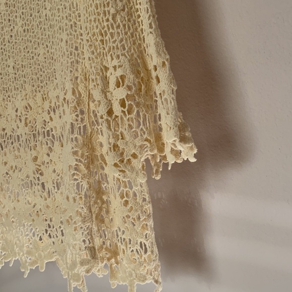 VILA Crochet Cream Flowers Top S/M - Picture 3 of 9